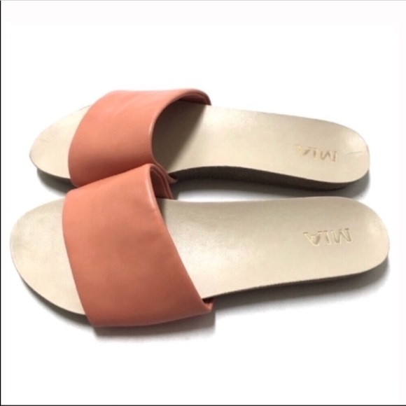 vegan leather slides